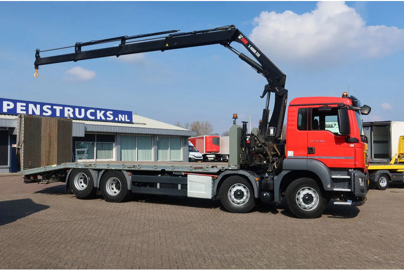 Bortu kravas automašīna/ Platforma, Kravas auto ar manipulatoru MAN TGS 35.360 8x2 Euro 6 Oprijwagen + Hiab 228 E 3 kraan.: foto 16