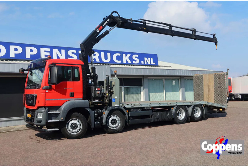 MAN TGS 35.360 8x2 Oprijwagen + HIAB 228 E 3 kraan. Radio grafisch + winch - Autovedējs, Kravas auto ar manipulatoru: foto 1 MAN TGS 35.360 8x2 Oprijwagen + HIAB 228 E 3 kraan. Radio grafisch + winch - Autovedējs, Kravas auto ar manipulatoru: foto 1