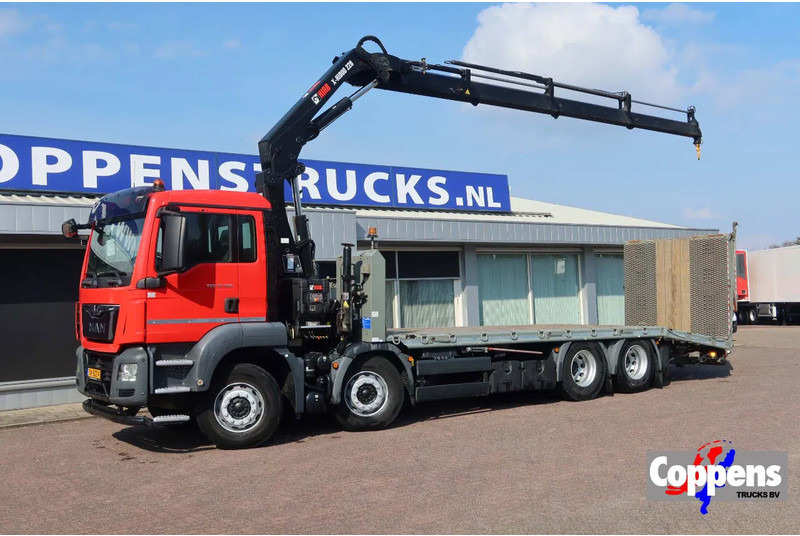 MAN TGS 35.360 8x2 Oprijwagen + HIAB 228 E 3 kraan. Radio grafisch + winch - Autovedējs, Kravas auto ar manipulatoru: foto 1 MAN TGS 35.360 8x2 Oprijwagen + HIAB 228 E 3 kraan. Radio grafisch + winch - Autovedējs, Kravas auto ar manipulatoru: foto 1