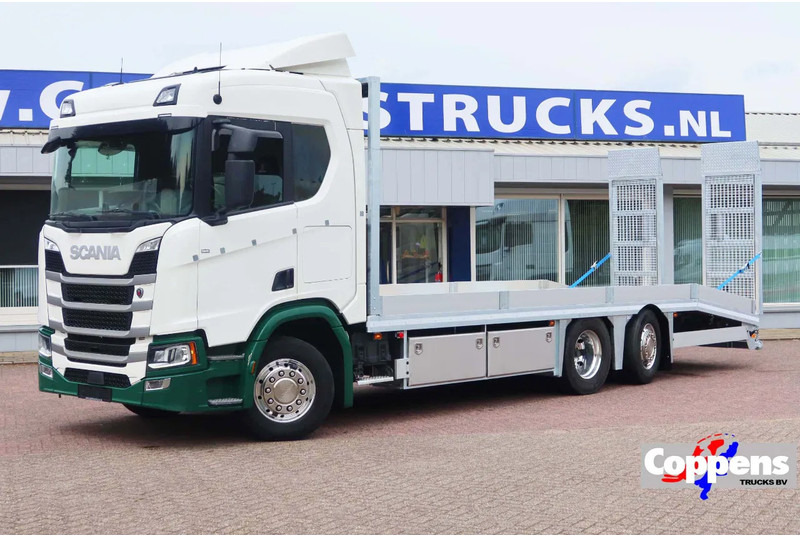 Scania R500 NGS Oprijwagen 6x2 E6 Nieuwe Laadbak met Hydraulische rijpaten - Autovedējs: foto 1 Scania R500 NGS Oprijwagen 6x2 E6 Nieuwe Laadbak met Hydraulische rijpaten - Autovedējs: foto 1