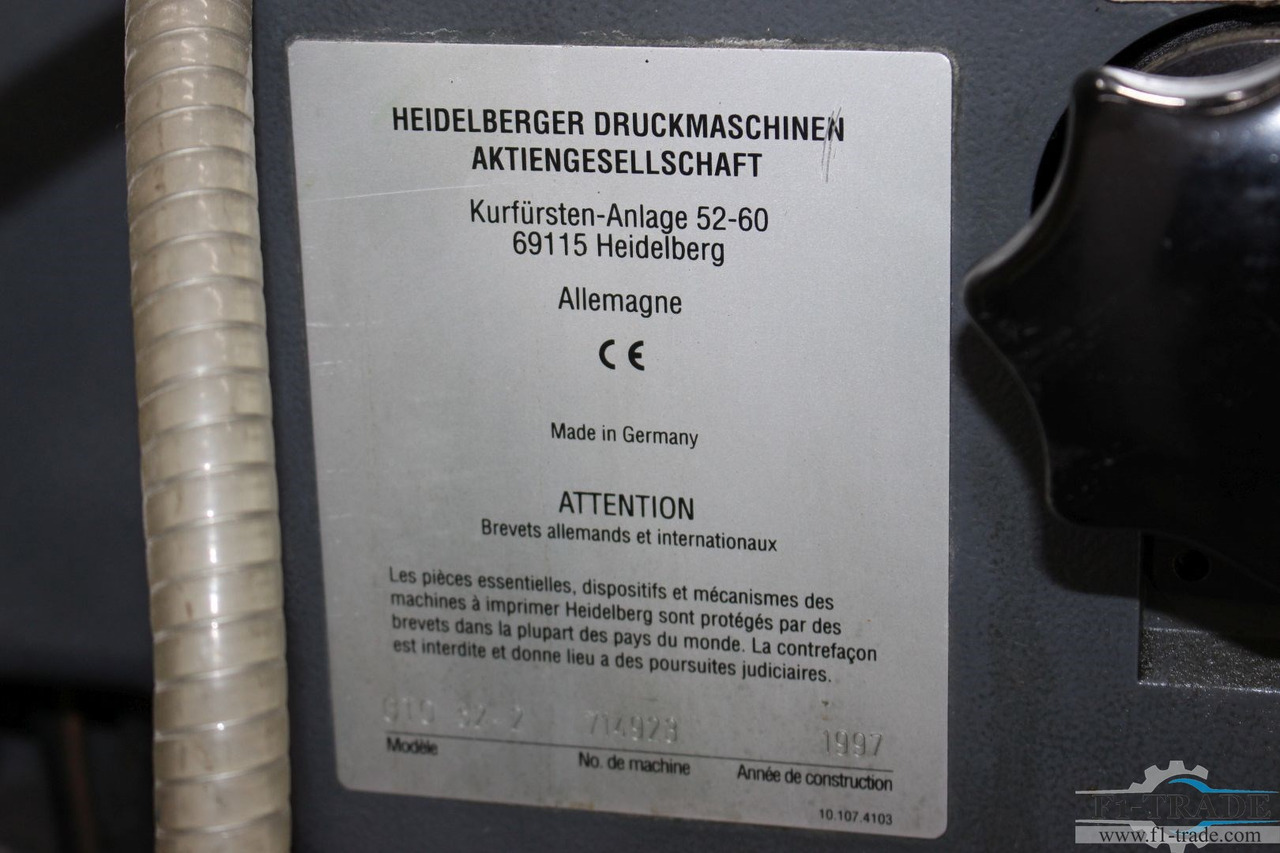 Ofseta iespiedmašīna Heidelberg GTO52-2+: foto 6 Ofseta iespiedmašīna Heidelberg GTO52-2+: foto 6