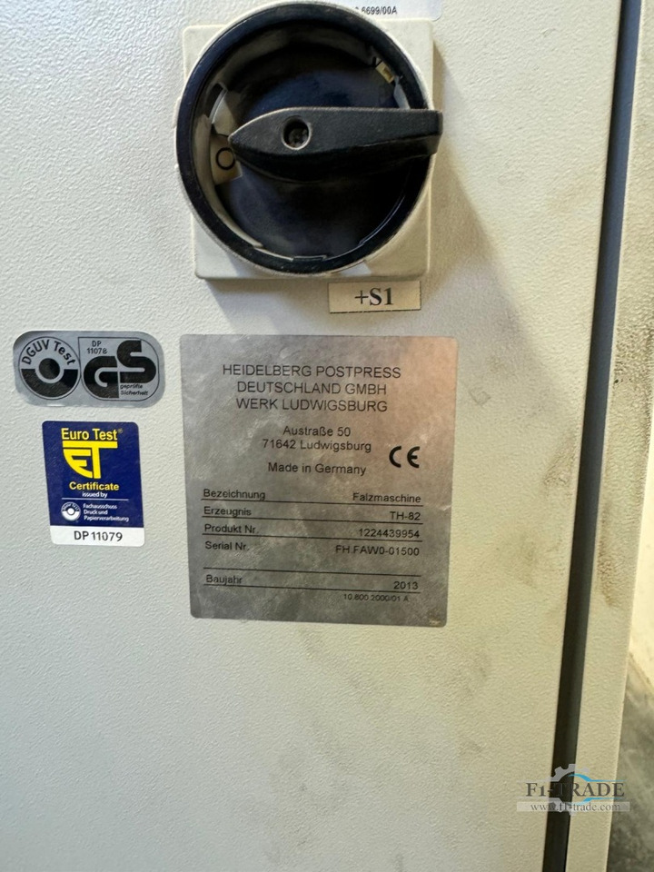 Locīšanas mašīna Heidelberg Stahlfolder TH82-6-6-VFZ: foto 1