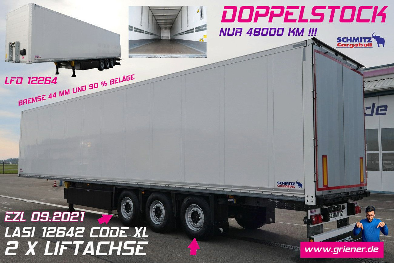 Schmitz Cargobull SKO 24/DOPPELSTOCK / 2,70/ 2 x LIFT nur 48000 km - Puspiekabe slēgtā virsbūve: foto 1 Schmitz Cargobull SKO 24/DOPPELSTOCK / 2,70/ 2 x LIFT nur 48000 km - Puspiekabe slēgtā virsbūve: foto 1