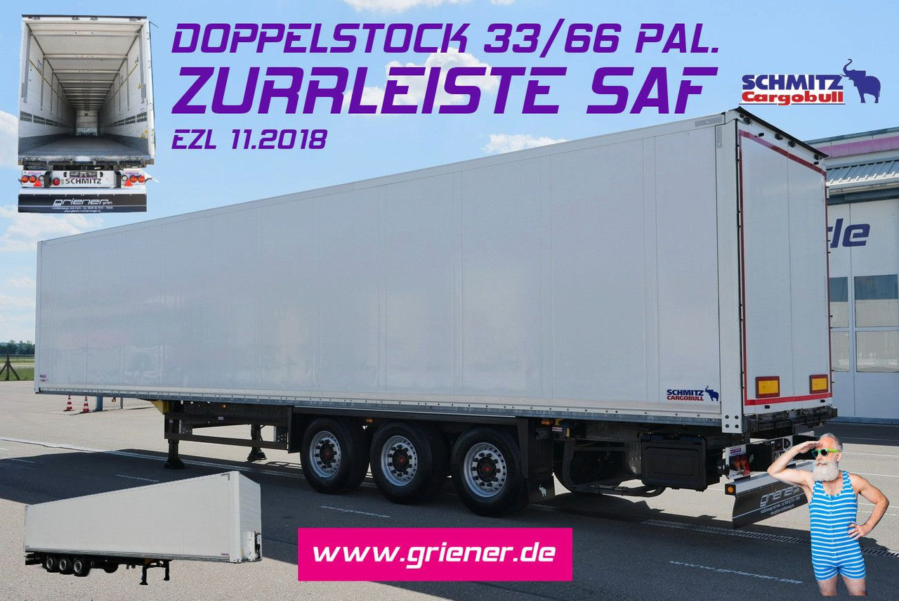 Schmitz Cargobull SKO 24/DOPPELSTOCK/ZURRLEISTE /nur 39 tsd km - Puspiekabe slēgtā virsbūve: foto 1 Schmitz Cargobull SKO 24/DOPPELSTOCK/ZURRLEISTE /nur 39 tsd km - Puspiekabe slēgtā virsbūve: foto 1