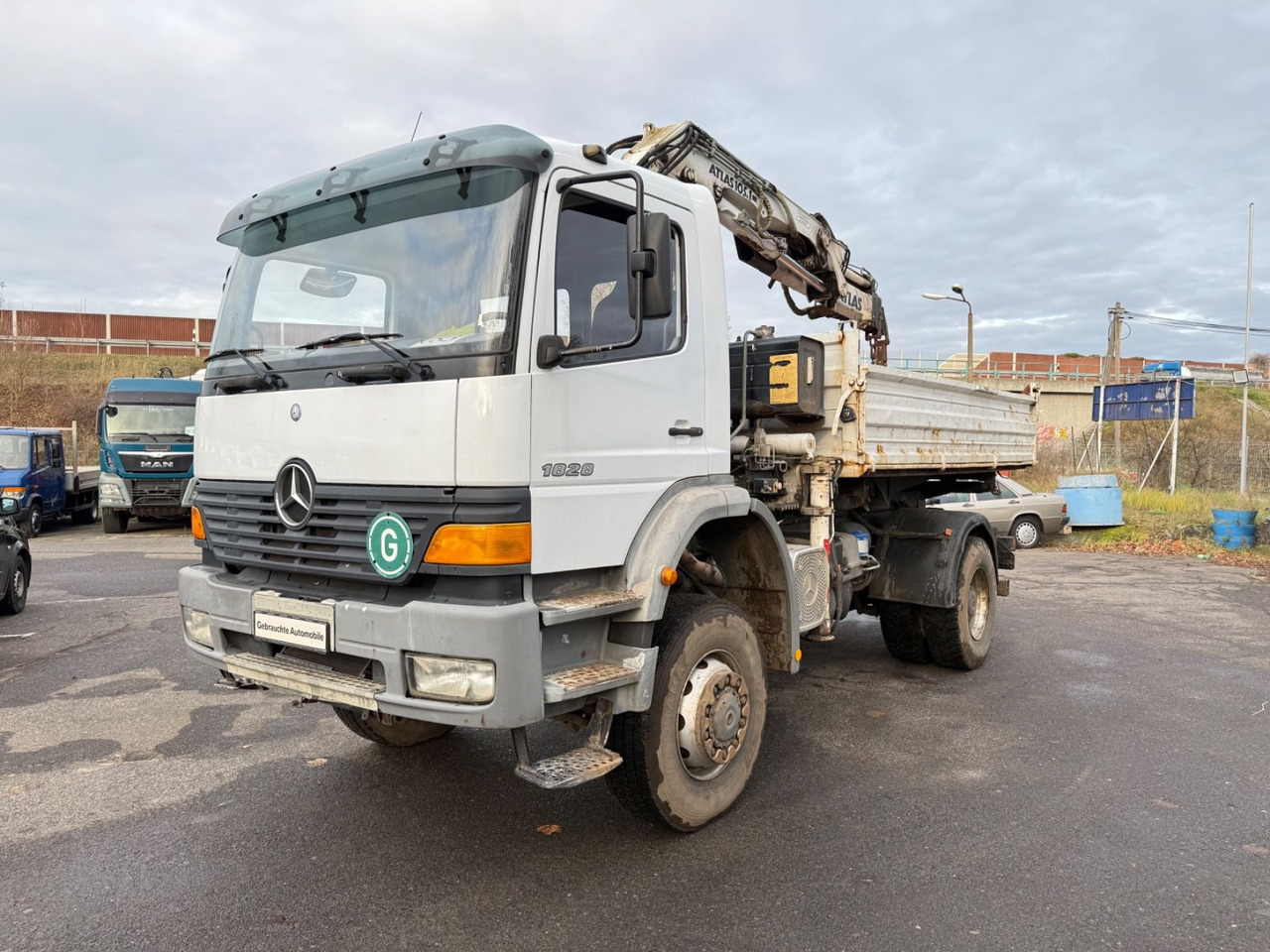 Mercedes-Benz Atego 1828 4x4 Kipper-Kran Atlas - Kravas automašīna pašizgāzējs, Kravas auto ar manipulatoru: foto 4 Mercedes-Benz Atego 1828 4x4 Kipper-Kran Atlas - Kravas automašīna pašizgāzējs, Kravas auto ar manipulatoru: foto 4