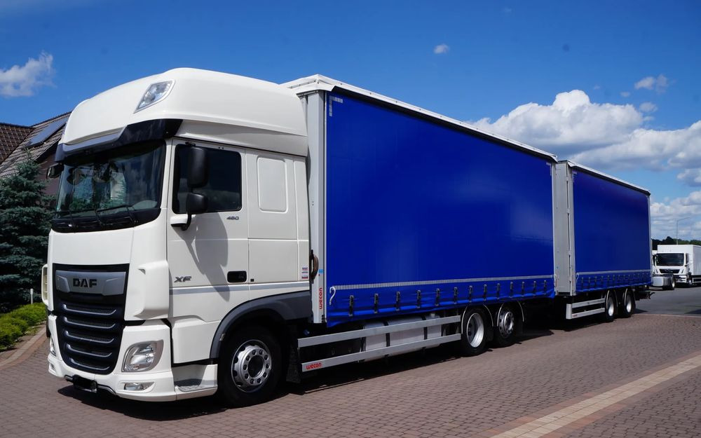DAF XF 480 EURO 6 ZESTAW TANDEM PRZEJAZDOWY 120 M3 7,7 M + 7,7 M WECON - Kravas automašīna ar tentu: foto 2 DAF XF 480 EURO 6 ZESTAW TANDEM PRZEJAZDOWY 120 M3 7,7 M + 7,7 M WECON - Kravas automašīna ar tentu: foto 2