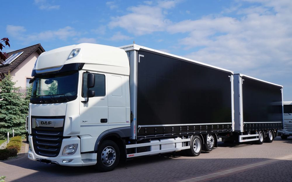 DAF XF 480 EURO 6 ZESTAW TANDEM PRZEJAZDOWY 120 M3 7,7 M + 7,7 M WECON - Kravas automašīna ar tentu: foto 2 DAF XF 480 EURO 6 ZESTAW TANDEM PRZEJAZDOWY 120 M3 7,7 M + 7,7 M WECON - Kravas automašīna ar tentu: foto 2