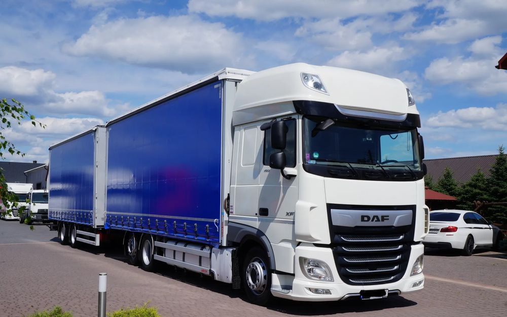 DAF XF 480 EURO 6 ZESTAW TANDEM PRZEJAZDOWY 120 M3 7,7 M + 7,7 M WECON - Kravas automašīna ar tentu: foto 1 DAF XF 480 EURO 6 ZESTAW TANDEM PRZEJAZDOWY 120 M3 7,7 M + 7,7 M WECON - Kravas automašīna ar tentu: foto 1