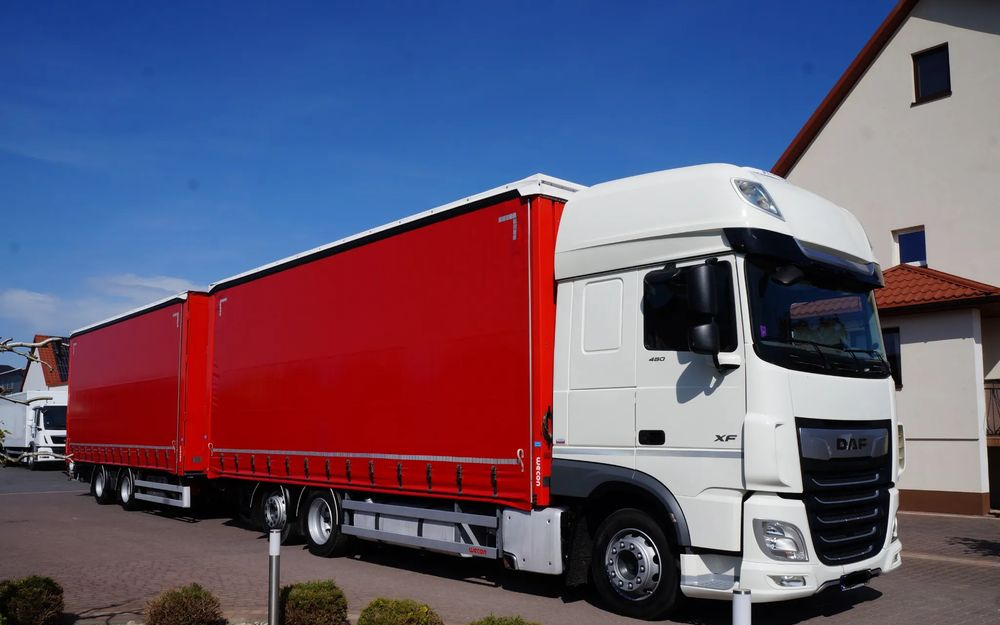 DAF XF 480 EURO 6 ZESTAW TANDEM PRZEJAZDOWY 120 M3 7,8 M + 7,8 M WECON - Kravas automašīna ar tentu: foto 1 DAF XF 480 EURO 6 ZESTAW TANDEM PRZEJAZDOWY 120 M3 7,8 M + 7,8 M WECON - Kravas automašīna ar tentu: foto 1