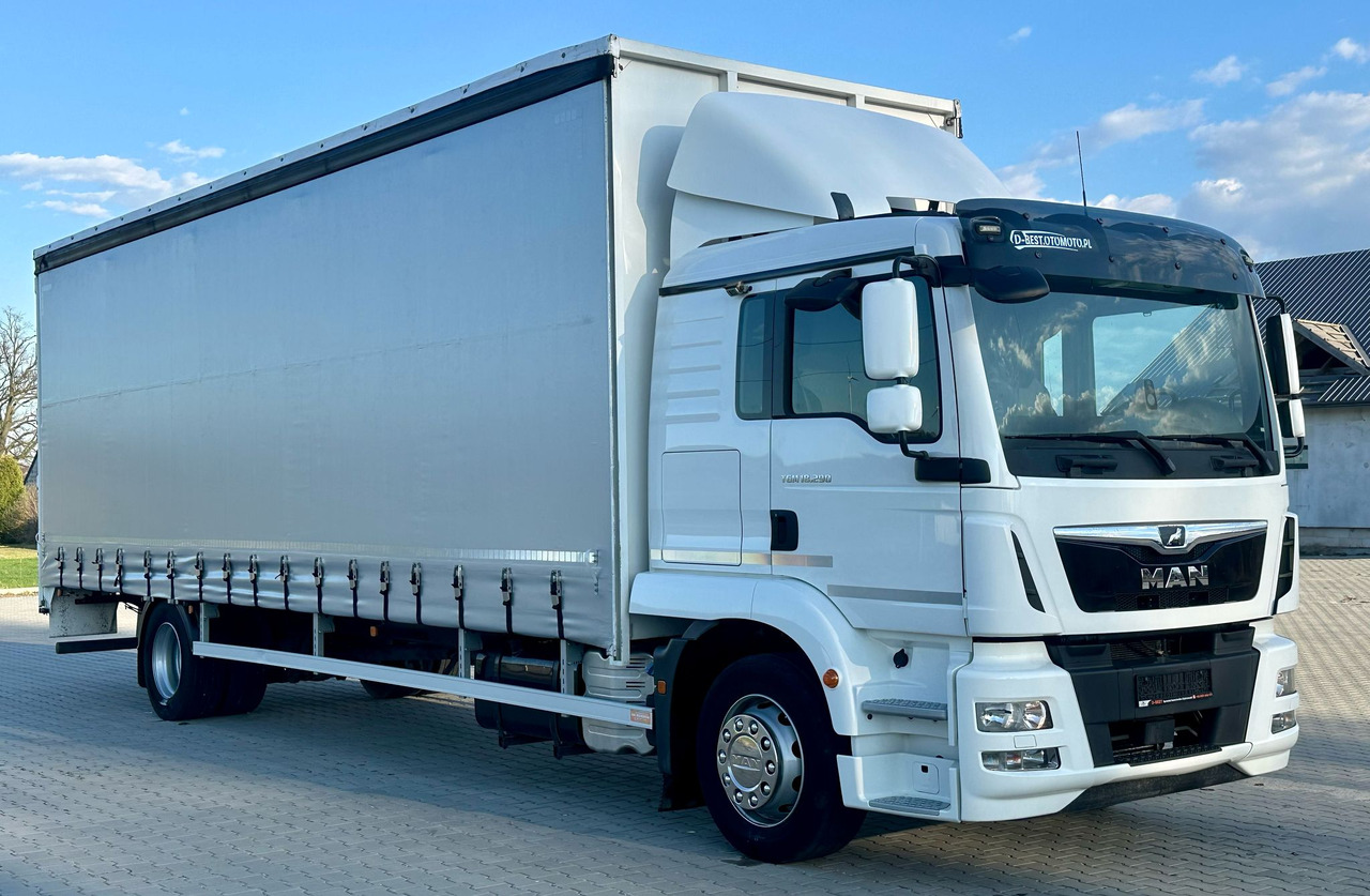 MAN TGM 18.290 / FIRANKA / WINDA / 22 EUROPALETY / AUTOMAT / SYPIALKA / 9 059 KG ŁADOWNOŚCI / NISKI PRZEBIEG / ZSUWANY DACH / EURO 6 - Kravas automašīna ar tentu: foto 1 MAN TGM 18.290 / FIRANKA / WINDA / 22 EUROPALETY / AUTOMAT / SYPIALKA / 9 059 KG ŁADOWNOŚCI / NISKI PRZEBIEG / ZSUWANY DACH / EURO 6 - Kravas automašīna ar tentu: foto 1
