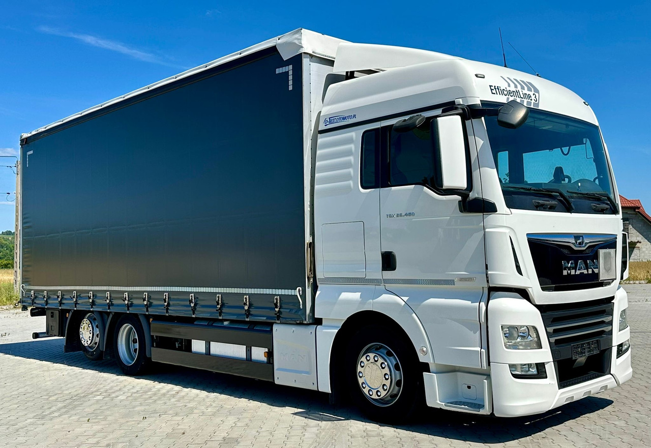 MAN TGX 26.460 / FIRANKA / 19 EUROPALET / 7.75 M / 6X2 / OŚ PODNOSZONA / AU - Kravas automašīna ar tentu: foto 1 MAN TGX 26.460 / FIRANKA / 19 EUROPALET / 7.75 M / 6X2 / OŚ PODNOSZONA / AU - Kravas automašīna ar tentu: foto 1