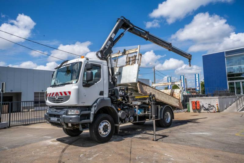 Renault KERAX 370 DXI + TRI BENNE+HIAB 16t/m + 2 EXT - Kravas automašīna pašizgāzējs, Kravas auto ar manipulatoru: foto 1 Renault KERAX 370 DXI + TRI BENNE+HIAB 16t/m + 2 EXT - Kravas automašīna pašizgāzējs, Kravas auto ar manipulatoru: foto 1