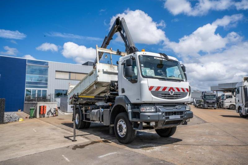 Renault KERAX 370 DXI + TRI BENNE+HIAB 16t/m + 2 EXT - Kravas automašīna pašizgāzējs, Kravas auto ar manipulatoru: foto 2 Renault KERAX 370 DXI + TRI BENNE+HIAB 16t/m + 2 EXT - Kravas automašīna pašizgāzējs, Kravas auto ar manipulatoru: foto 2
