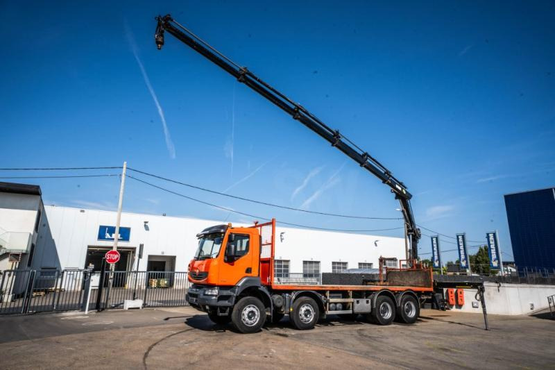 Renault KERAX 430 DXI+ HIAB 16 T/m + 5 EXT - Bortu kravas automašīna/ Platforma, Kravas auto ar manipulatoru: foto 1 Renault KERAX 430 DXI+ HIAB 16 T/m + 5 EXT - Bortu kravas automašīna/ Platforma, Kravas auto ar manipulatoru: foto 1
