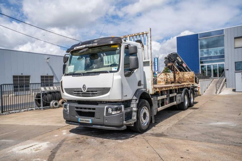 Renault LANDER 340 DXI-6X4+HIAB 14 T/m/3xhydr. - Bortu kravas automašīna/ Platforma, Kravas auto ar manipulatoru: foto 1 Renault LANDER 340 DXI-6X4+HIAB 14 T/m/3xhydr. - Bortu kravas automašīna/ Platforma, Kravas auto ar manipulatoru: foto 1