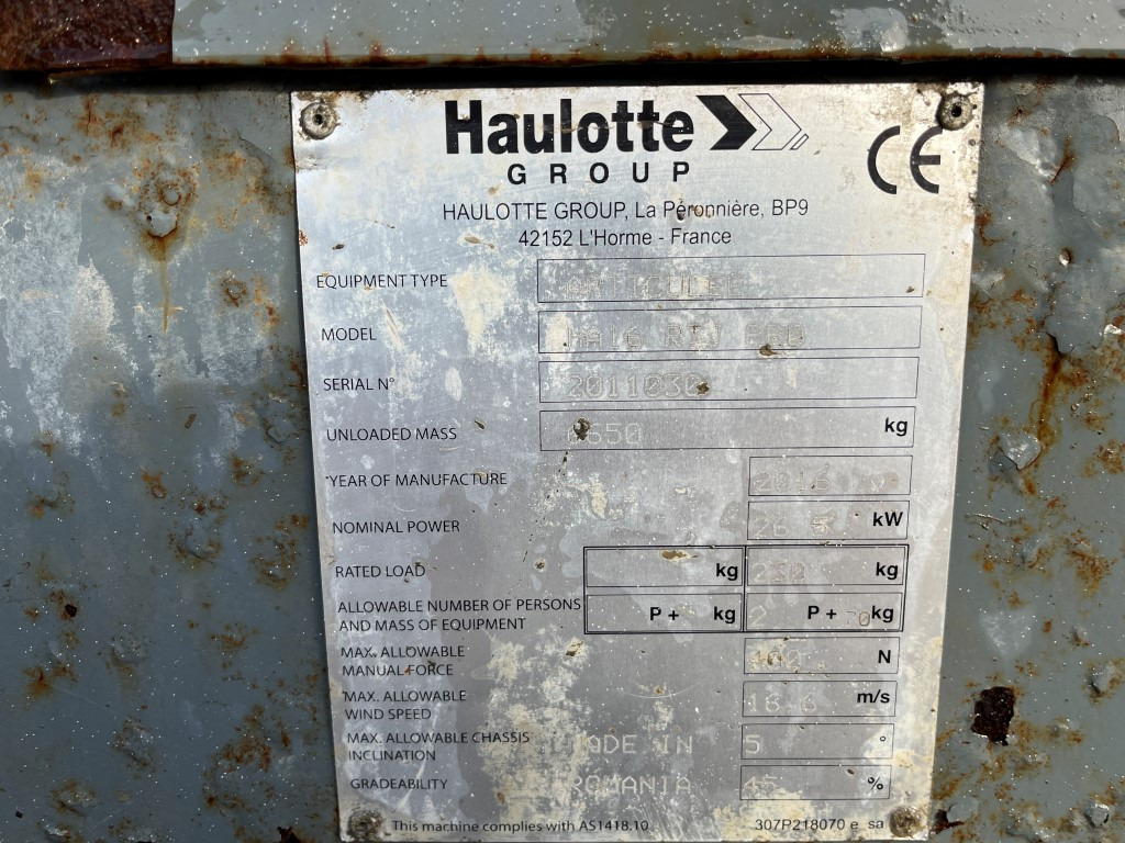 Pacēlājs HAULOTTE 16 RTJ PRO, 4x4, 3390 mth: foto 12