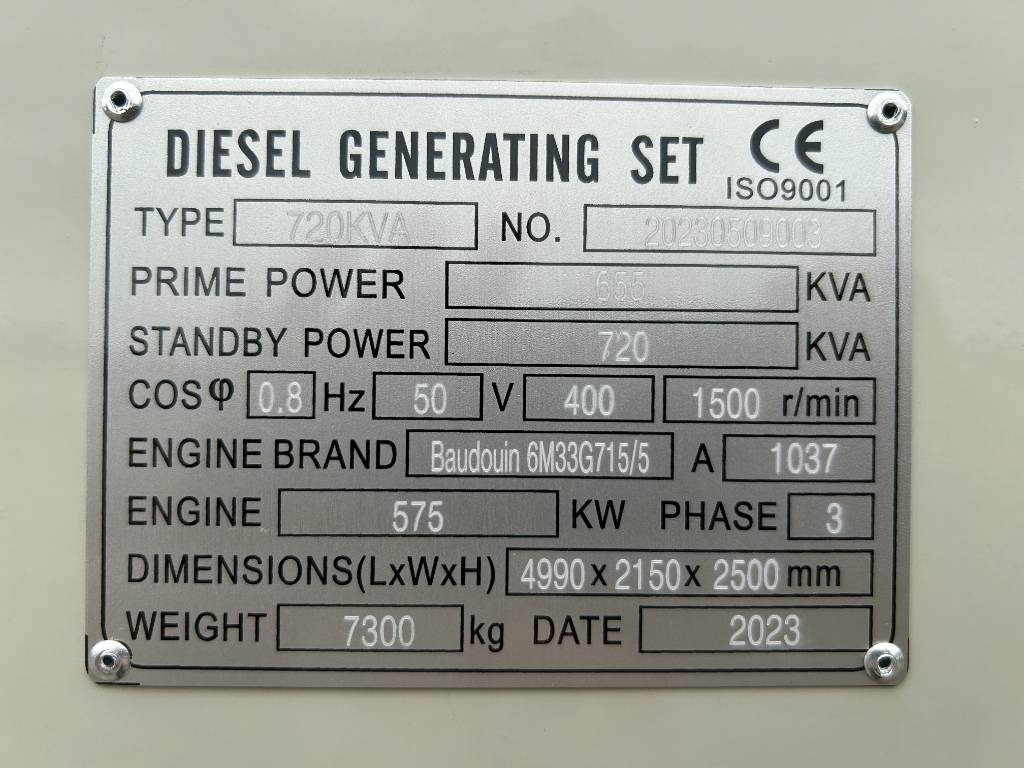 Baudouin 6M33G715/5 - 720 kVA Generator - DPX-19879.1 - Elektroģenerators: foto 4 Baudouin 6M33G715/5 - 720 kVA Generator - DPX-19879.1 - Elektroģenerators: foto 4