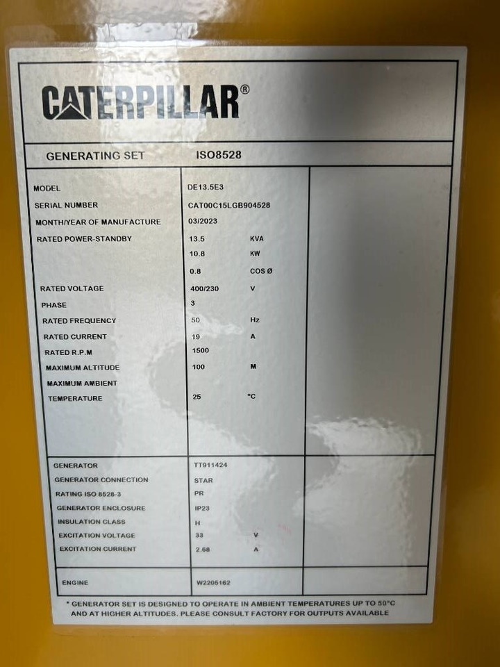 CAT DE13.5E3 - 13.5 kVA Generator - DPX-18001 - Elektroģenerators: foto 5 CAT DE13.5E3 - 13.5 kVA Generator - DPX-18001 - Elektroģenerators: foto 5