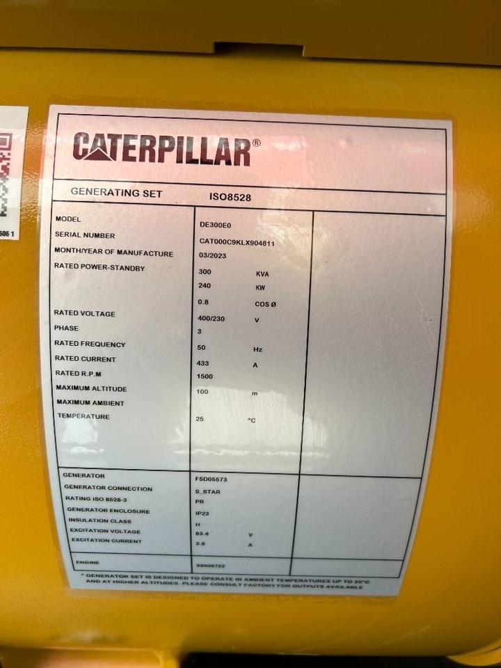 CAT DE300E0 - C9 - 300 kVA Generator - DPX-18021  - Elektroģenerators: foto 4 CAT DE300E0 - C9 - 300 kVA Generator - DPX-18021  - Elektroģenerators: foto 4