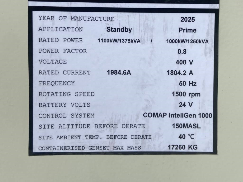 Jaunā Elektroģenerators Cummins KTA50-G3 - 1375 kVA Generator - DPX-18819: foto 7