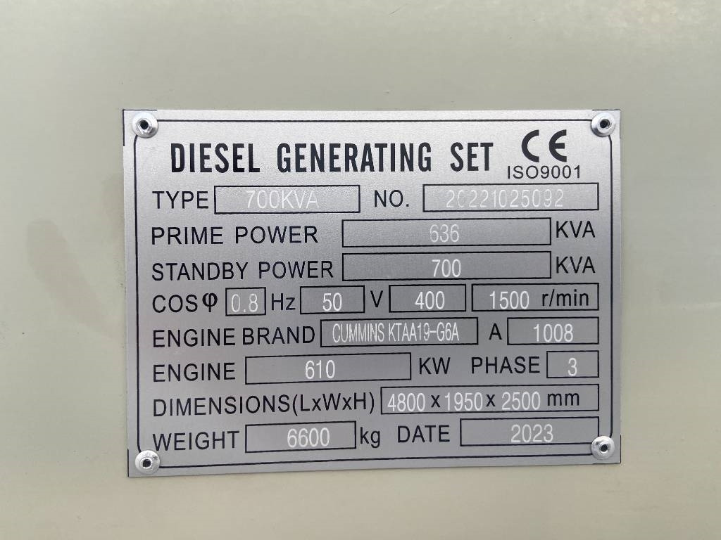 Cummins KTAA19-G6A - 700 kVA Generator - DPX-19848 - Elektroģenerators: foto 4 Cummins KTAA19-G6A - 700 kVA Generator - DPX-19848 - Elektroģenerators: foto 4