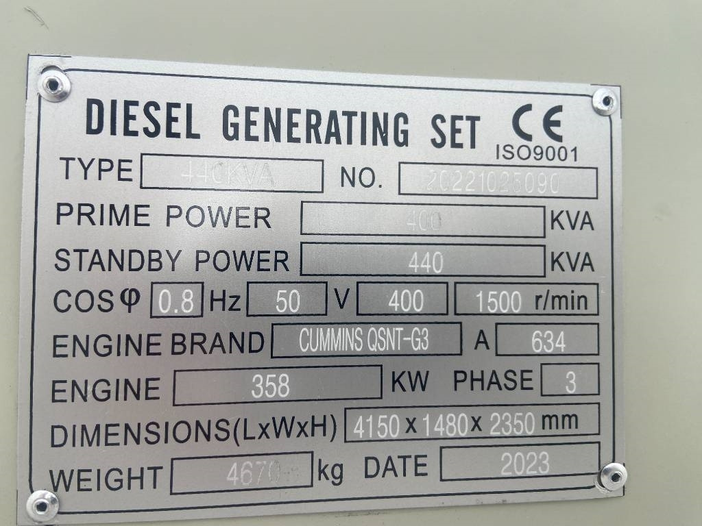 Cummins QSNT-G3 - 440 kVA Generator - DPX-19844 - Elektroģenerators: foto 4 Cummins QSNT-G3 - 440 kVA Generator - DPX-19844 - Elektroģenerators: foto 4