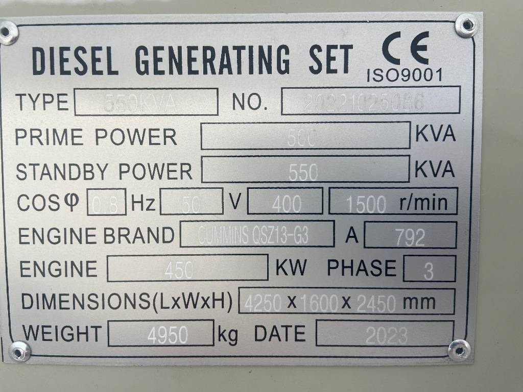Cummins QSZ13-G13 - 550 kVA Generator - DPX-19846 - Elektroģenerators: foto 4 Cummins QSZ13-G13 - 550 kVA Generator - DPX-19846 - Elektroģenerators: foto 4