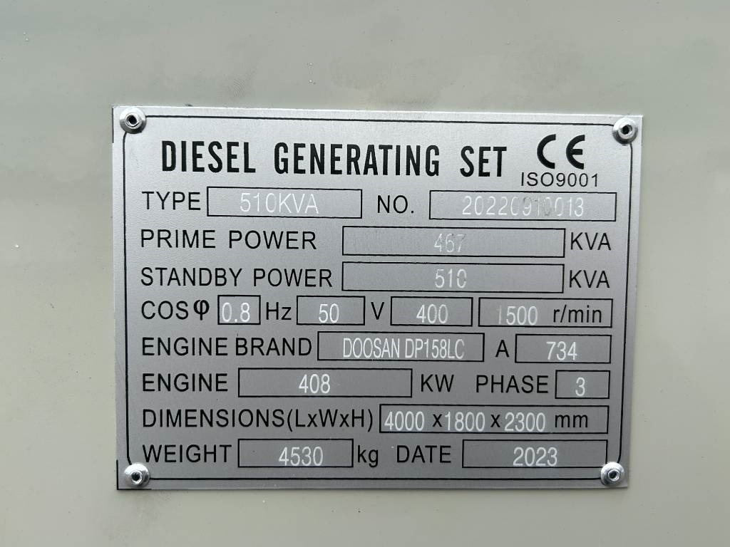 Doosan DP158LC - 510 kVA Generator - DPX-19855 - Elektroģenerators: foto 4 Doosan DP158LC - 510 kVA Generator - DPX-19855 - Elektroģenerators: foto 4