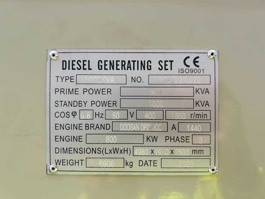 Doosan DP222CC - 1000 kVA Generator - DPX-19859 - Elektroģenerators: foto 4 Doosan DP222CC - 1000 kVA Generator - DPX-19859 - Elektroģenerators: foto 4