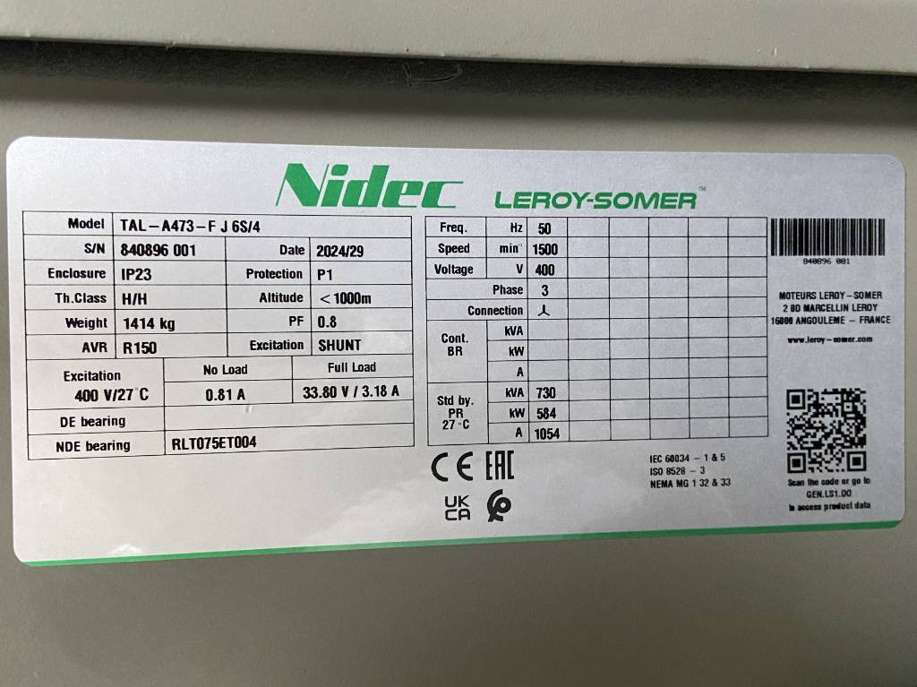 Perkins 2806D-E18TAG1A - 700 kVA Generator - DPX-19816 - Elektroģenerators: foto 4 Perkins 2806D-E18TAG1A - 700 kVA Generator - DPX-19816 - Elektroģenerators: foto 4