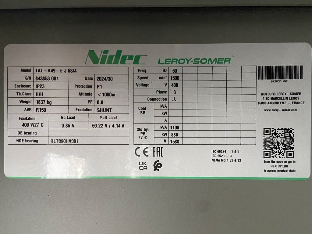 Jaunā Elektroģenerators Perkins 4008TAG2A - 1100 kVA Generator - DPX-19820: foto 14