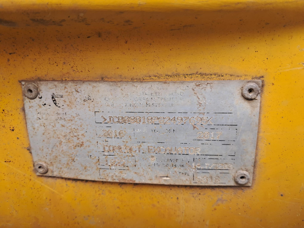 Mini-ekskavators Koparka – JCB 8018CTS – 2016 – 14,7 kW – kabina, hydraulika: foto 10