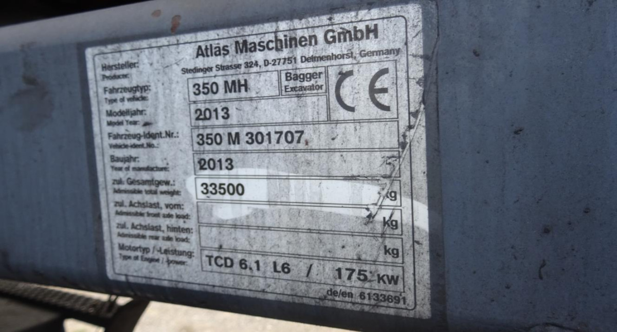 Maszyna przeładunkowa ATLAS 350MH - 2013/2018 - 166kW - 15,9m zasięgu - Atkritumu iekrāvējs: foto 4 Maszyna przeładunkowa ATLAS 350MH - 2013/2018 - 166kW - 15,9m zasięgu - Atkritumu iekrāvējs: foto 4