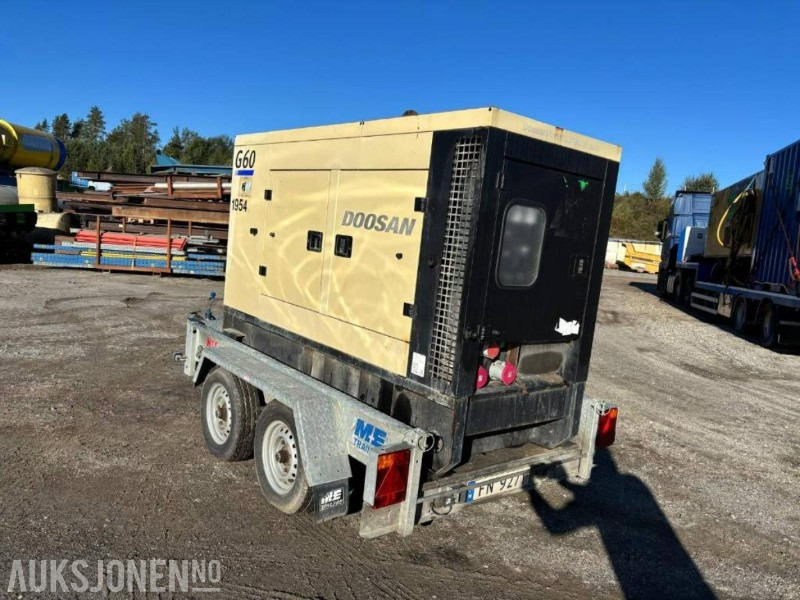 2014 Doosan G60 strømaggregat 60 kVA med 2 akslet henger - Celtniecības maisītājs: foto 4 2014 Doosan G60 strømaggregat 60 kVA med 2 akslet henger - Celtniecības maisītājs: foto 4