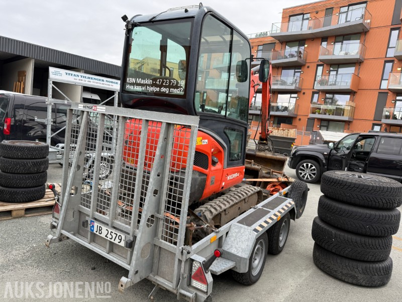2018 Kubota KX019-4 minigraver m/ Tysse XTREME maskinhenger - Mini-ekskavators: foto 3 2018 Kubota KX019-4 minigraver m/ Tysse XTREME maskinhenger - Mini-ekskavators: foto 3