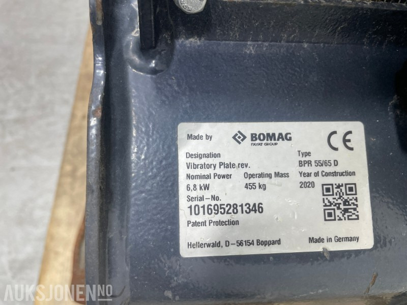 2020 BOMAG BPR 55/65 D Reversibel vibroplate 455 kg - 525 timer - 6,8 kW - Veltnis: foto 4 2020 BOMAG BPR 55/65 D Reversibel vibroplate 455 kg - 525 timer - 6,8 kW - Veltnis: foto 4