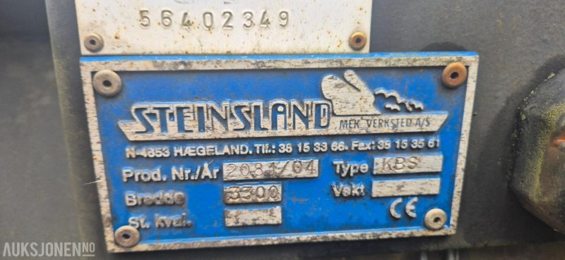 2004 Steinsland KBS 3300 brøyteskjær - Papildaprīkojums - Celtniecības tehnika: foto 2 2004 Steinsland KBS 3300 brøyteskjær - Papildaprīkojums - Celtniecības tehnika: foto 2
