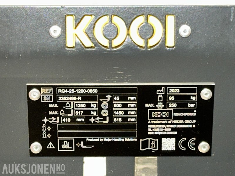 2023 2 stk KOOI Hydrauliske ReachForks – Proffe teleskopgafler - Papildaprīkojums - Celtniecības tehnika: foto 5 2023 2 stk KOOI Hydrauliske ReachForks – Proffe teleskopgafler - Papildaprīkojums - Celtniecības tehnika: foto 5