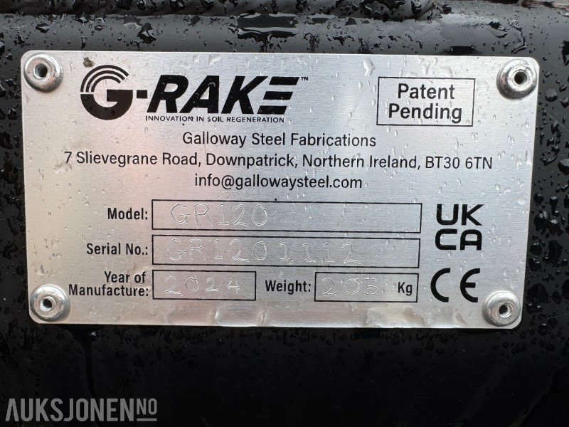 2024 G-rake GR120 hydraulisk rive S30 og S50 feste - Papildaprīkojums - Celtniecības tehnika: foto 5 2024 G-rake GR120 hydraulisk rive S30 og S50 feste - Papildaprīkojums - Celtniecības tehnika: foto 5