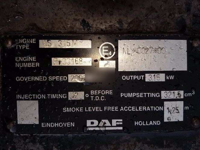 DAF ATI 1160 430 WS315M E2 DAF - Dzinējs - Kravas automašīna: foto 5 DAF ATI 1160 430 WS315M E2 DAF - Dzinējs - Kravas automašīna: foto 5