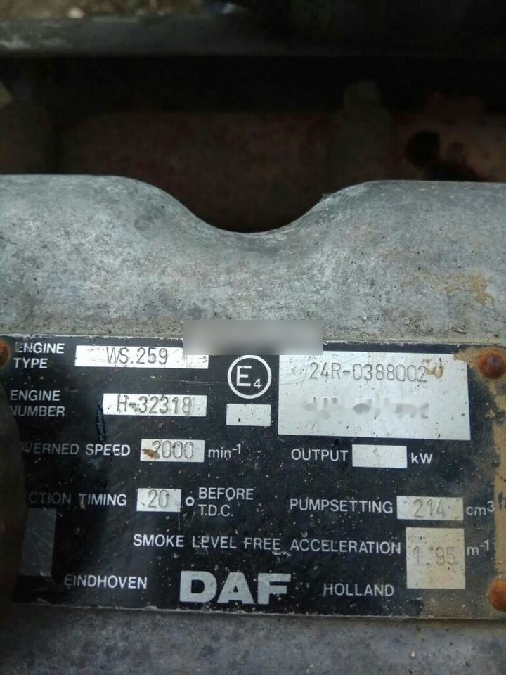 DAF ATI WS259 E2 DAF - Dzinējs - Kravas automašīna: foto 5 DAF ATI WS259 E2 DAF - Dzinējs - Kravas automašīna: foto 5
