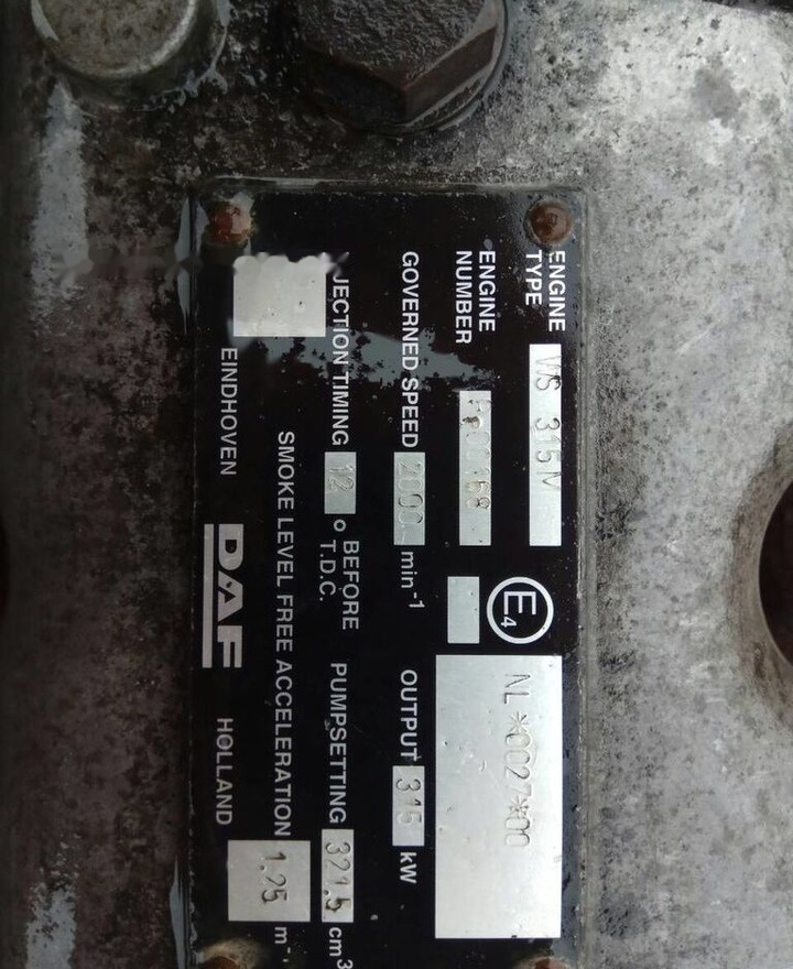 DAF ATI WS315M DAF 95 - Dzinējs - Kravas automašīna: foto 4 DAF ATI WS315M DAF 95 - Dzinējs - Kravas automašīna: foto 4