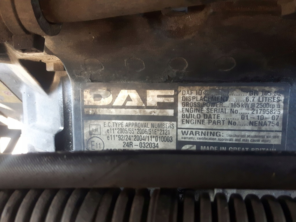 DAF GR165S2 DAF CF 4x2, LF truck - Dzinējs - Kravas automašīna: foto 1 DAF GR165S2 DAF CF 4x2, LF truck - Dzinējs - Kravas automašīna: foto 1