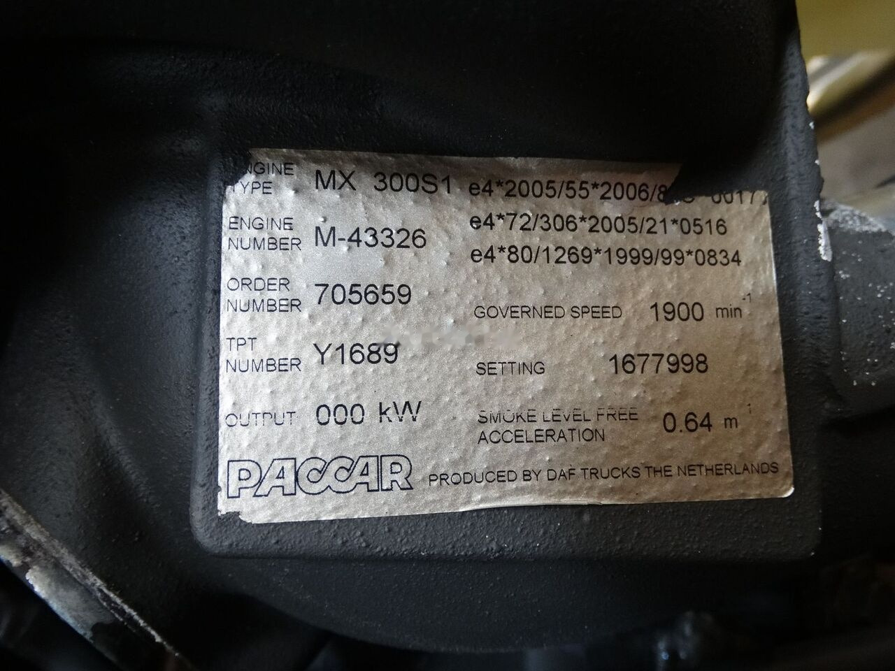 DAF MX300S1 410 DAF XF 105 - Dzinējs - Kravas automašīna: foto 5 DAF MX300S1 410 DAF XF 105 - Dzinējs - Kravas automašīna: foto 5