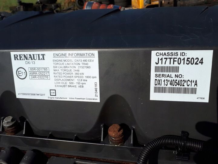 Renault DXI13 480 EURO 5 EEV truck - Dzinējs - Kravas automašīna: foto 2 Renault DXI13 480 EURO 5 EEV truck - Dzinējs - Kravas automašīna: foto 2