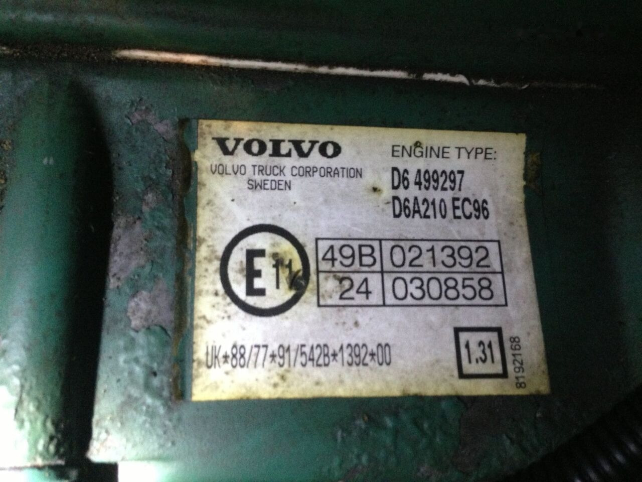 Volvo D6A210 EC96 Volvo FL 6 - Dzinējs - Kravas automašīna: foto 5 Volvo D6A210 EC96 Volvo FL 6 - Dzinējs - Kravas automašīna: foto 5
