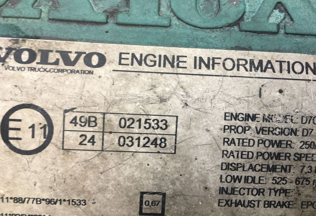 Volvo D7C250 Volvo FM - Dzinējs - Kravas automašīna: foto 1 Volvo D7C250 Volvo FM - Dzinējs - Kravas automašīna: foto 1