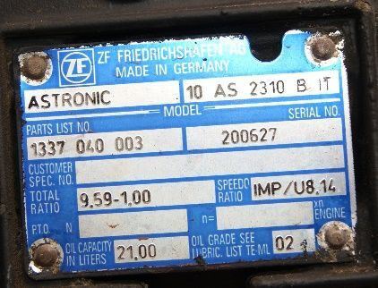 ZF 10AS2310B - Pārnesumkārba - Kravas automašīna: foto 3 ZF 10AS2310B - Pārnesumkārba - Kravas automašīna: foto 3