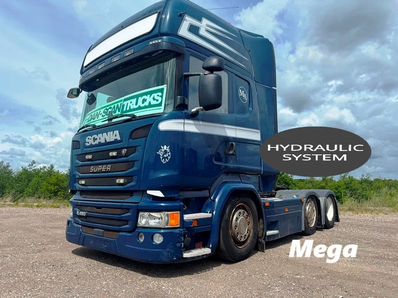 Scania R450 Mega 105cm Twensteer. Hydr. system. Air / Air suspension. - Vilcējs: foto 1 Scania R450 Mega 105cm Twensteer. Hydr. system. Air / Air suspension. - Vilcējs: foto 1