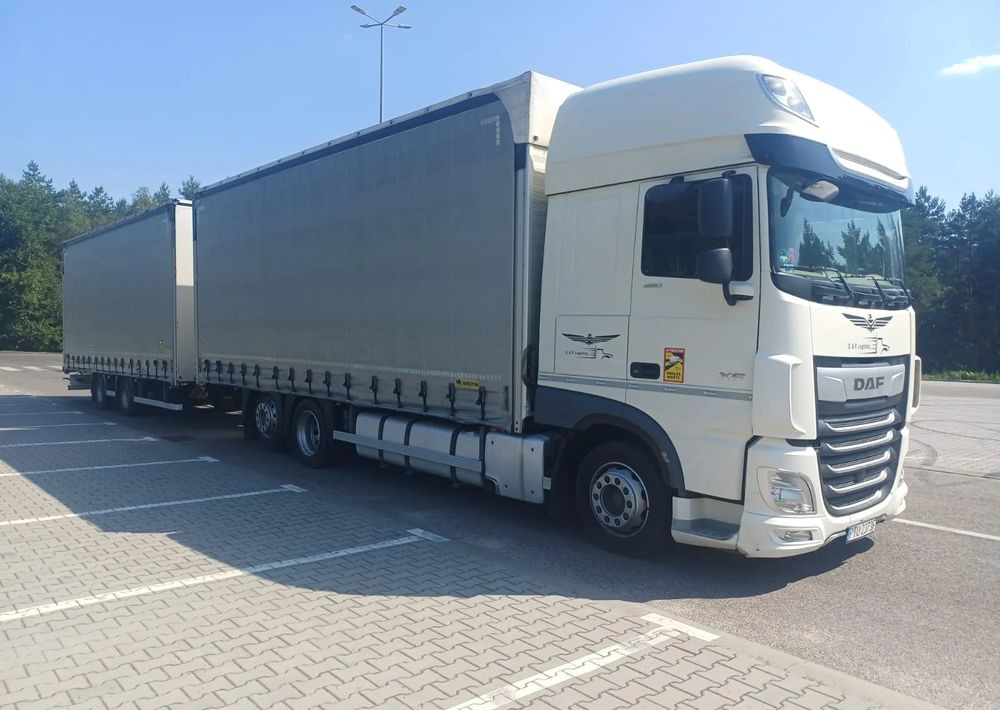 DAF XF 480 SUPER SPACE CAB / ZESTAW TANDEM PRZEJAZDOWY 120 M3 / SSC / ACC /EURO 6 - Kravas automašīna ar tentu: foto 1 DAF XF 480 SUPER SPACE CAB / ZESTAW TANDEM PRZEJAZDOWY 120 M3 / SSC / ACC /EURO 6 - Kravas automašīna ar tentu: foto 1